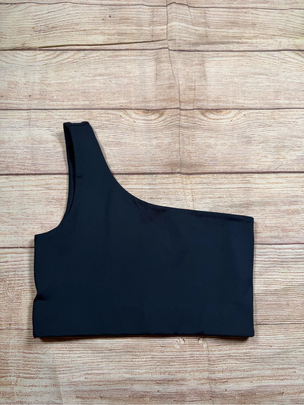 Girlfriend Collective Bianca One-Shoulder Sports Bra - Navy Blue